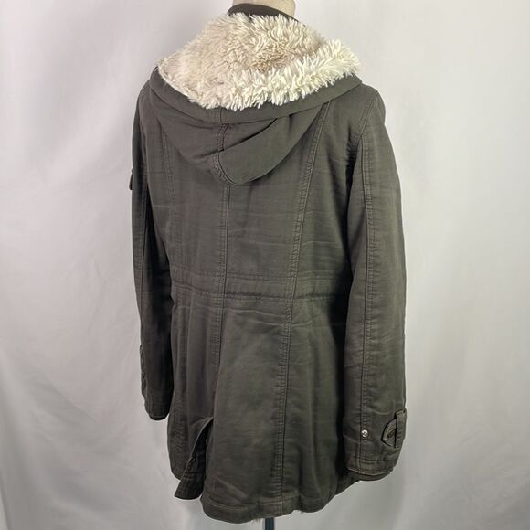 Sanctuary Grey Anorak with Fleece Trim Jacket - Picture 4 of 6